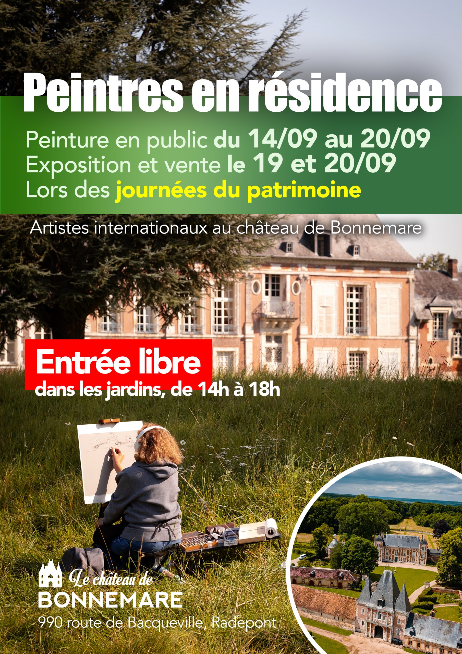 Affiche peinture en residence_2026 exposition artistique, peinture, sculpture, photos... à Vesseaux 07