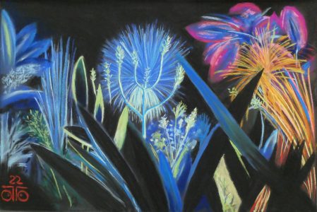 Pastel sec 2022, 70 x 50 cm, 300 € En attendant Bo Jangle