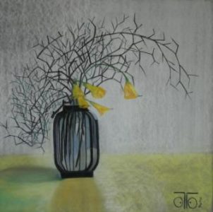 Pastels secs 2022 - 50 x 50 cm - 250 € Ikébana