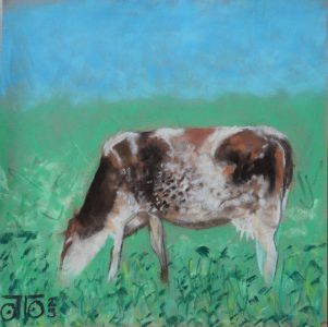 Pastel sec 2025 20 x 20 cm, 69 € Oh la vache !
