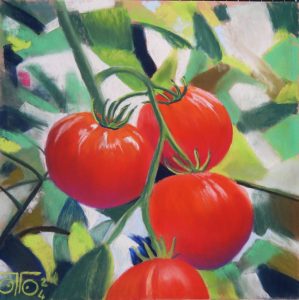 Pastel sec 2024, 25 x 25 cm, 69 € Rougir de plaisir.