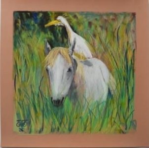 Pastel sec 2026, 50 x 50 cm prix sur demande. Covoiturage naturel...