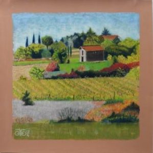 Pastel sec 2024, 45 x 45 cm (papier 50 x 50 cm) prix sur demande... L'automne est en avance...
